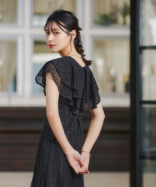「niana」 ノースリーブワンピース M ブラック レディースの画像