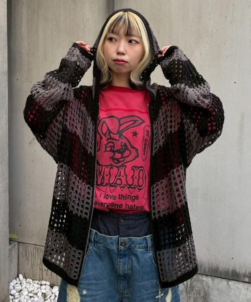 Candy Stripper（キャンディーストリッパー） パーカー MESH KNIT