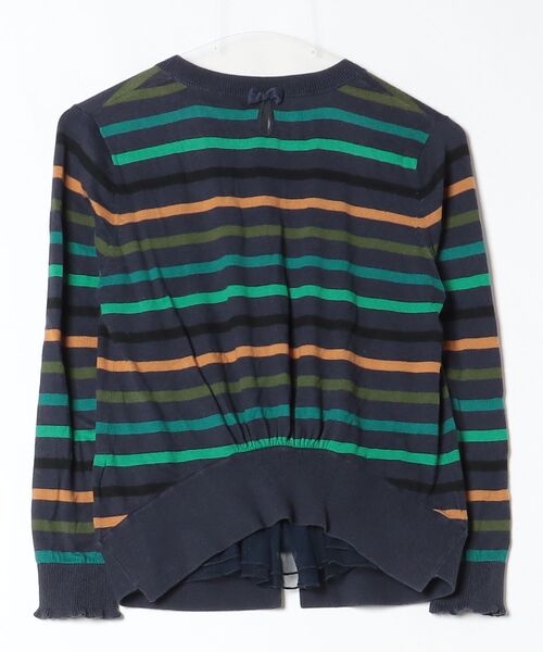 「Marilyn Moon」 ボーダー柄ニットカーディガン - ネイビー レディース_画像2