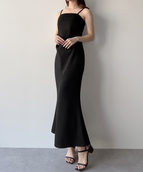 「mipiarl」 キャミソールワンピース MEDIUM ブラック レディース_画像4