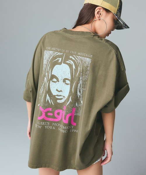 X-girl（エックスガール） ワンピース FADED FACE S/S BIG TEE DRESS