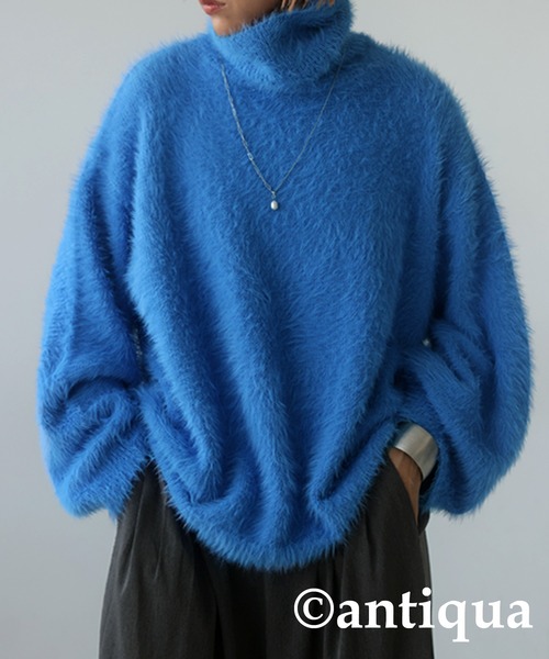 antiqua（アンティカ） タートルネックニット FREE ライトグリーン