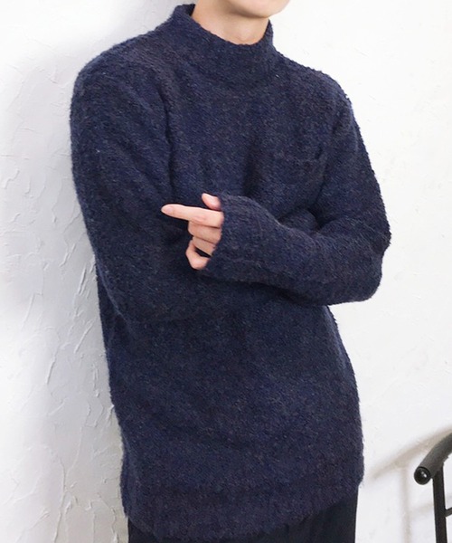 「WESTSEA」 長袖ニット L ワイン メンズ_画像6