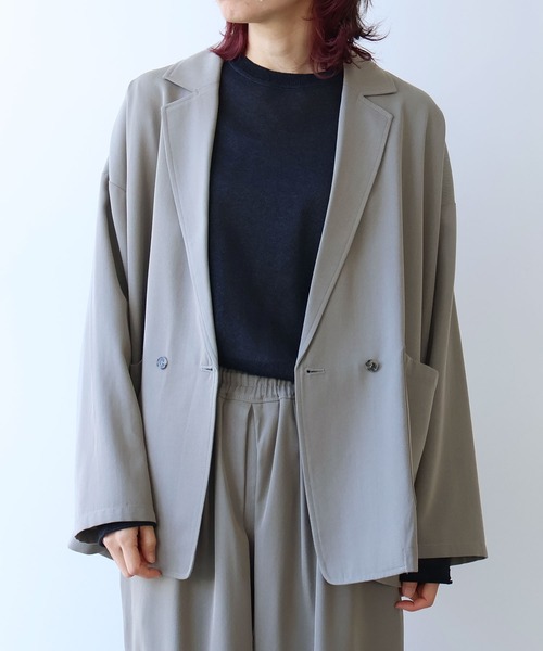 yuni ジャケット テーラードジャケット ウールビスコース oversized