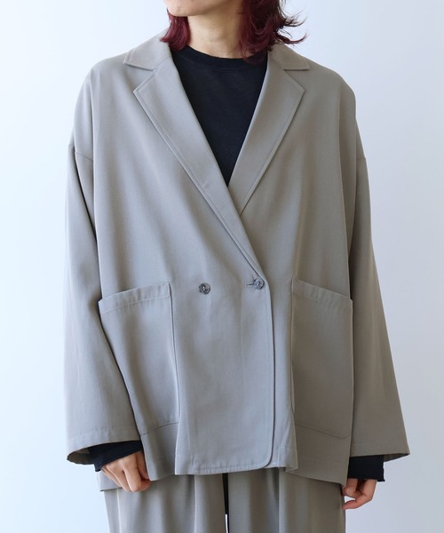 yuni ジャケット テーラードジャケット ウールビスコース oversized