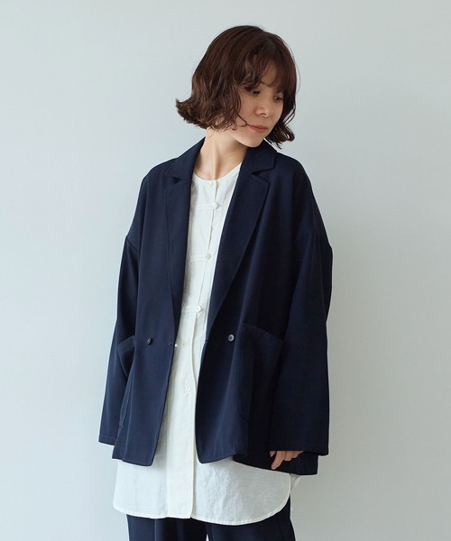 yuni ジャケット テーラードジャケット ウールビスコース oversized