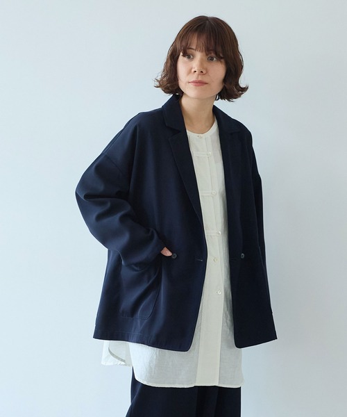 yuni ジャケット テーラードジャケット ウールビスコース oversized