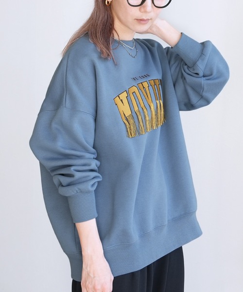 reca（レカ） トレーナー スウェット フリンジロゴ刺繍BIGプルオーバー