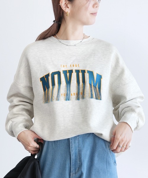 reca（レカ） トレーナー スウェット フリンジロゴ刺繍BIGプルオーバー