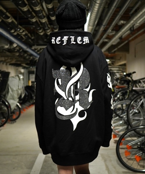 REFLEM（レフレム） ジップアップパーカー FREE ブラック×ホワイト