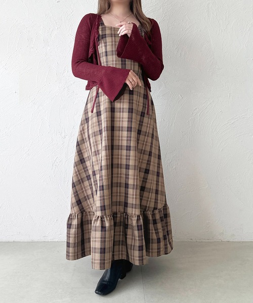 「apres jour」 キャミソールワンピース X-LARGE チャコールグレー レディース_画像2