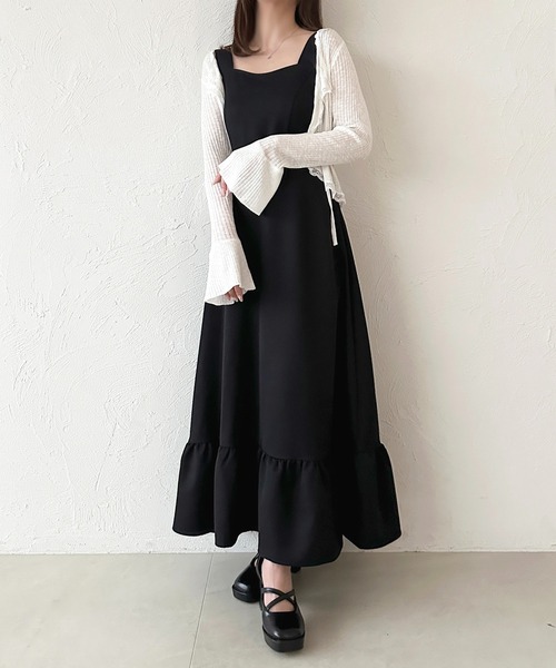 「apres jour」 キャミソールワンピース X-LARGE チャコールグレー レディース_画像8