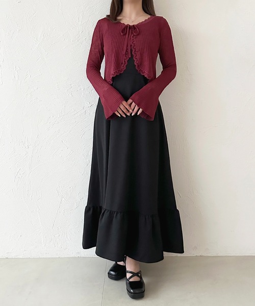 「apres jour」 キャミソールワンピース X-LARGE チャコールグレー レディース_画像9