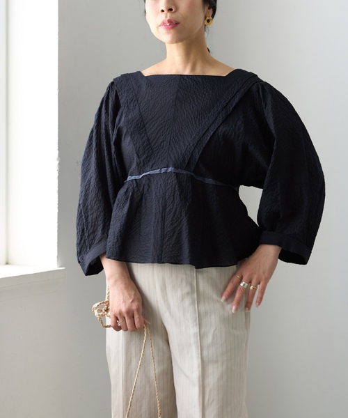 「IENA LA BOUCLE」 7分袖ブラウス ONE SIZE ブラウン レディース_画像2