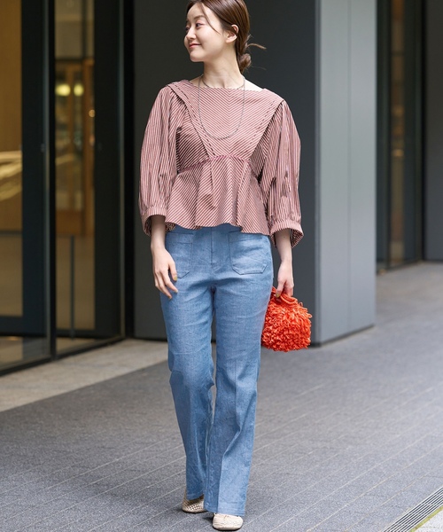 「IENA LA BOUCLE」 7分袖ブラウス ONE SIZE ブラウン レディース_画像4
