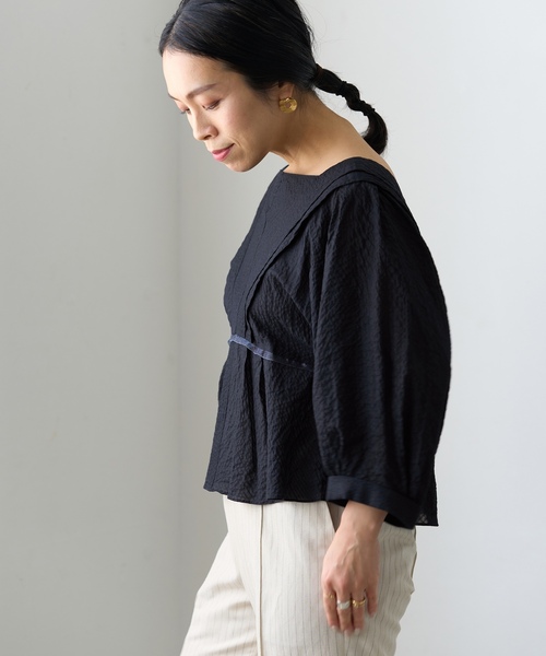 「IENA LA BOUCLE」 7分袖ブラウス ONE SIZE ブラウン レディース_画像5