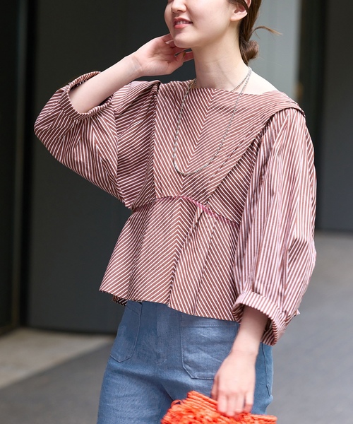 「IENA LA BOUCLE」 7分袖ブラウス ONE SIZE ブラウン レディース_画像7