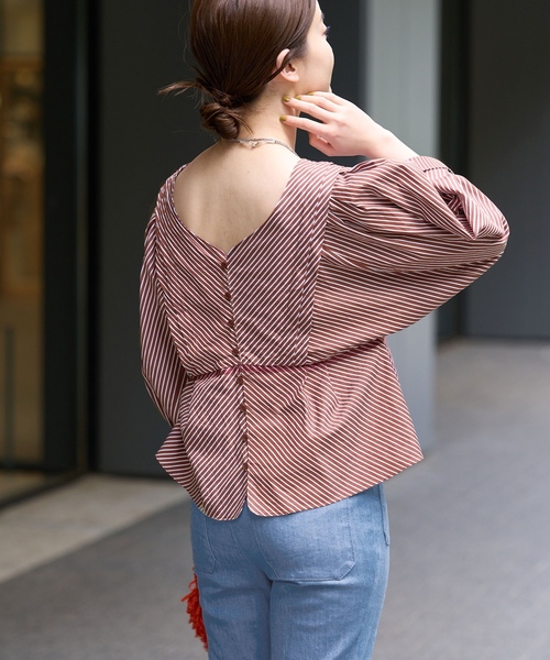 「IENA LA BOUCLE」 7分袖ブラウス ONE SIZE ブラウン レディース_画像9