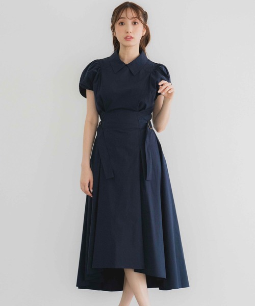 「NOELA」 シャツワンピース M ネイビー レディース_画像3