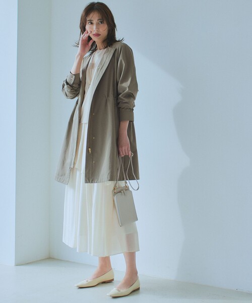 23区（ニジュウサンク） ノーカラーコート 36 ベージュ レディース