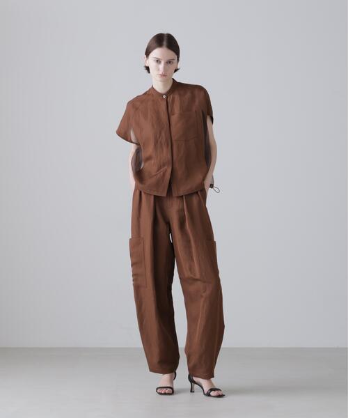 美品●アドーア●シフォン　とろみブラウス　ホワイト　バンドカラー　ウォッシャブル 美品○アドーア○シフォン とろみブラウス ホワイト バンドカラー