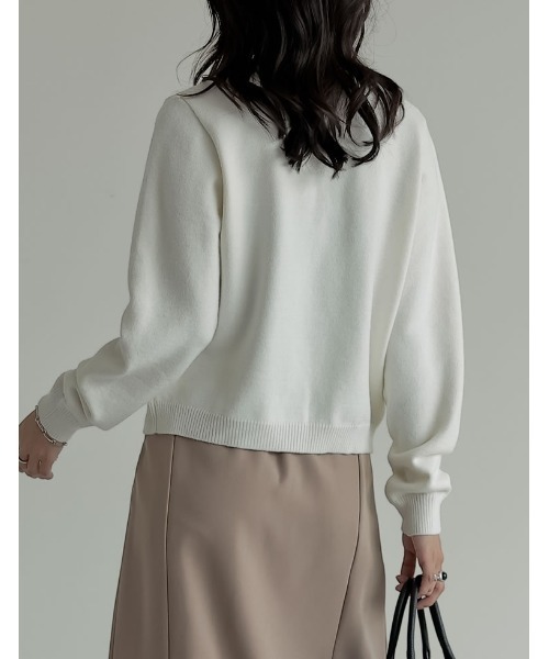 「Re:EDIT」 ニットカーディガン LARGE グレー系その他 レディース_画像4