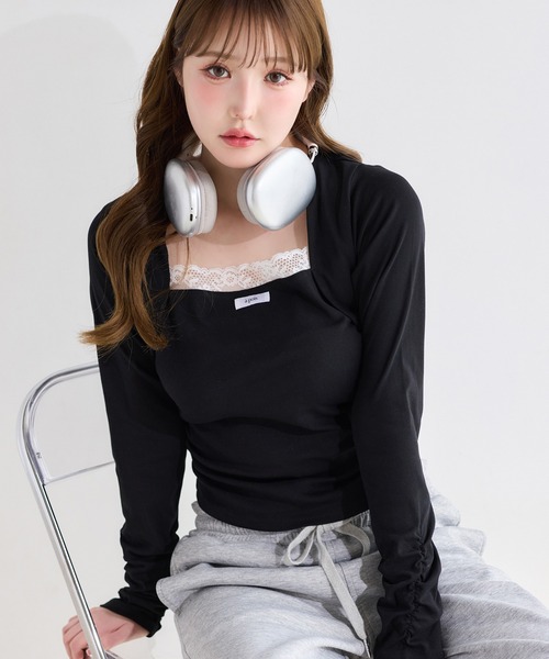 one after another NICE CLAUP tシャツ レース付きレイヤードトップス