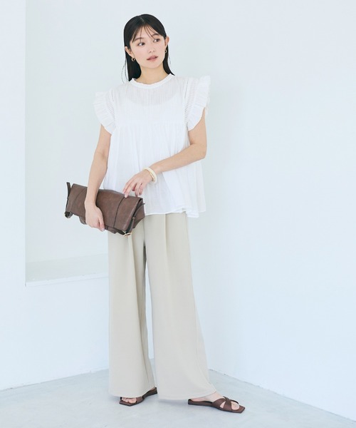 coca（コカ） ブラウス シャツ 半袖 コットンギャザーブラウス