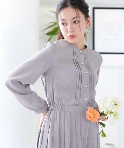 「Tiaclasse」 長袖ワンピース S ピンク レディース_画像7