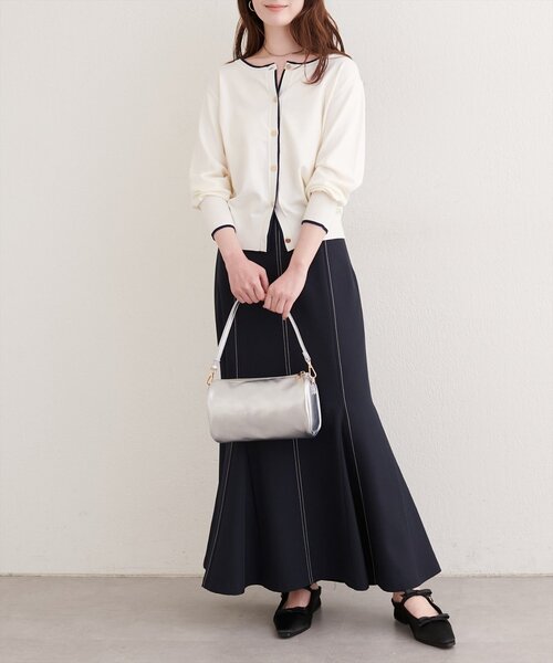 「natural couture」 ニットカーディガン FREE ベージュ レディース_画像4