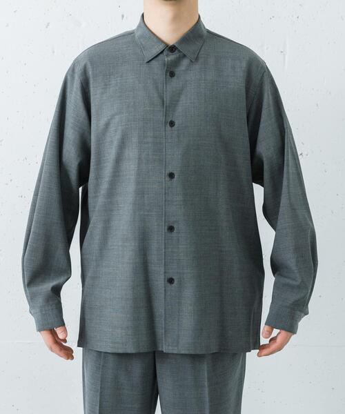 シャツ ATON　WOOL GAUZE LOOSE FIT SHIRTS メンズの画像