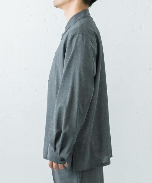 シャツ ATON　WOOL GAUZE LOOSE FIT SHIRTS メンズの画像