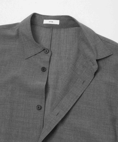 シャツ ATON　WOOL GAUZE LOOSE FIT SHIRTS メンズの画像