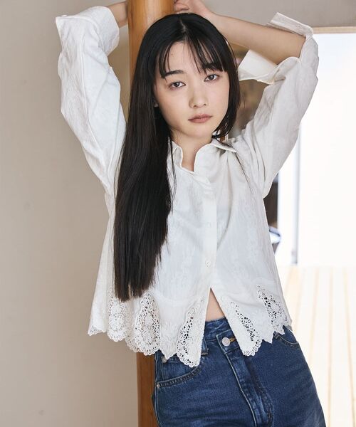 「STRATA」 長袖シャツ ONE SIZE ブラック レディース_画像2