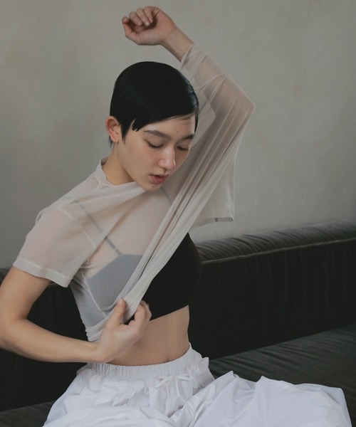 tシャツ Sheer Tulle T-Shirts レディースの画像