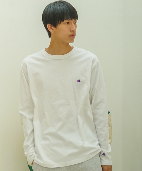 Champion（チャンピオン） 長袖Tシャツ MEDIUM ホワイト メンズ