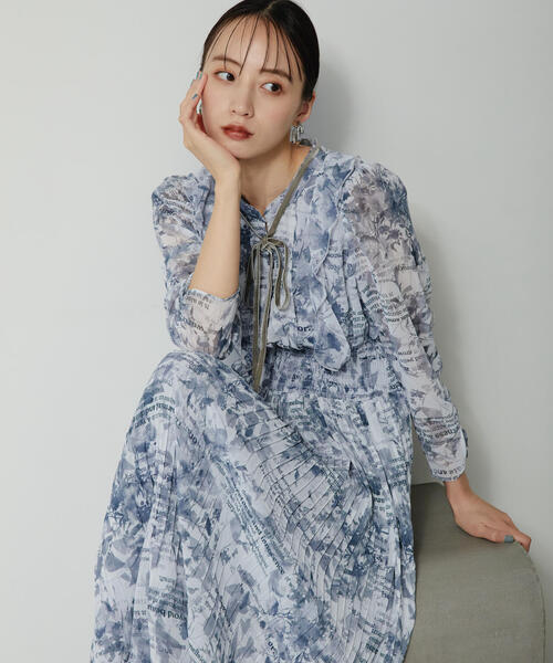 「JILL by JILL STUART」 7分袖ワンピース FREE ボルドー レディース_画像8