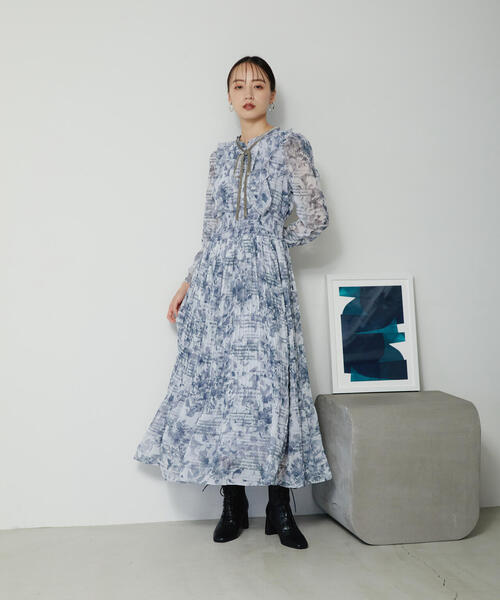「JILL by JILL STUART」 7分袖ワンピース FREE ボルドー レディース_画像9