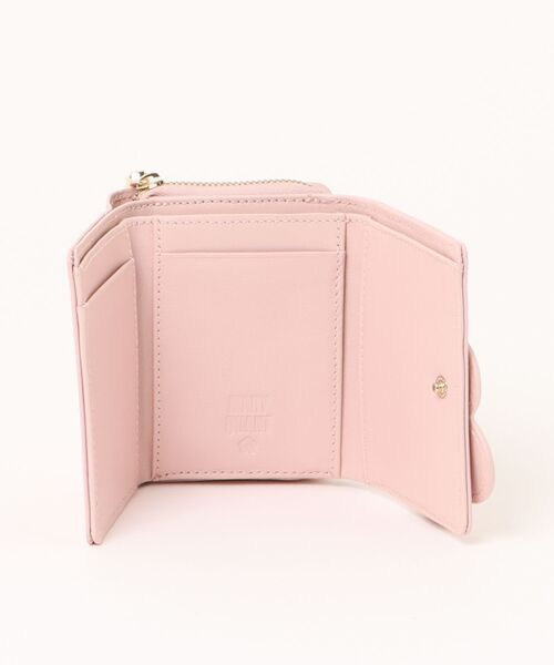 マリークワント　ミニウォレット　折り財布　ピンク　牛革 MARY QUANT（マリークヮント） 財布 FREE ピンク レディース