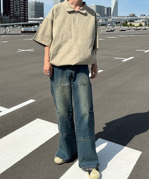 「Perushu」 半袖Tシャツ LARGE ダークパープル メンズ_画像2