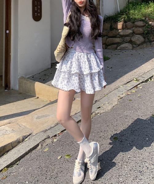 値下げ　MA＊RS　花柄フリルミニスカート M center i スカート 小花柄ティアードフリルミニスカート : ZOZOTOWN
