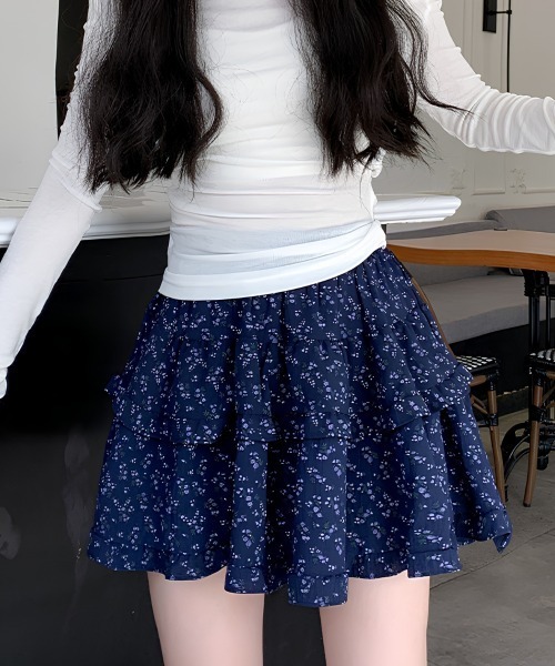 center i スカート 小花柄ティアードフリルミニスカート : ZOZOTOWN