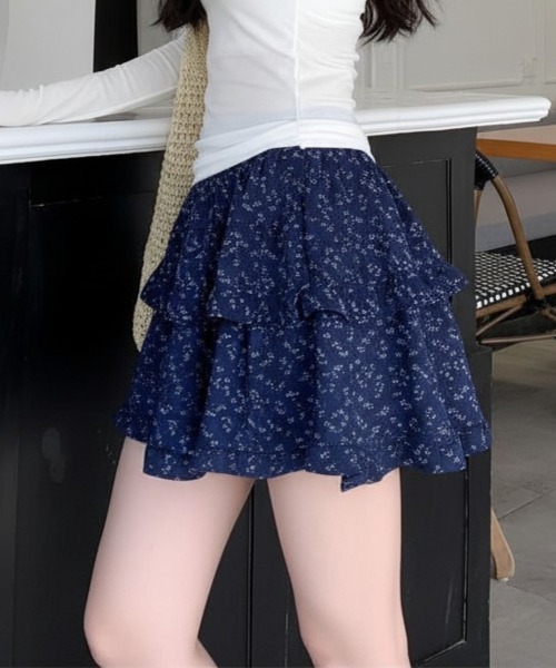 center i スカート 小花柄ティアードフリルミニスカート : ZOZOTOWN