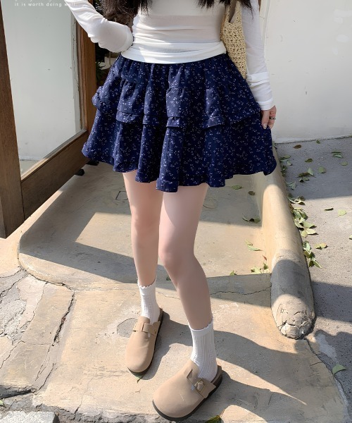 center i スカート 小花柄ティアードフリルミニスカート : ZOZOTOWN