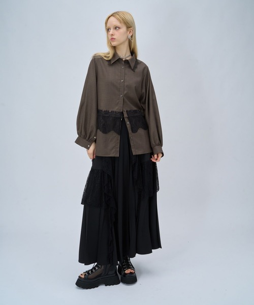 HARE（ハレ） ブラウス シャツ 2wayレースドッキングシャツ(HARE
