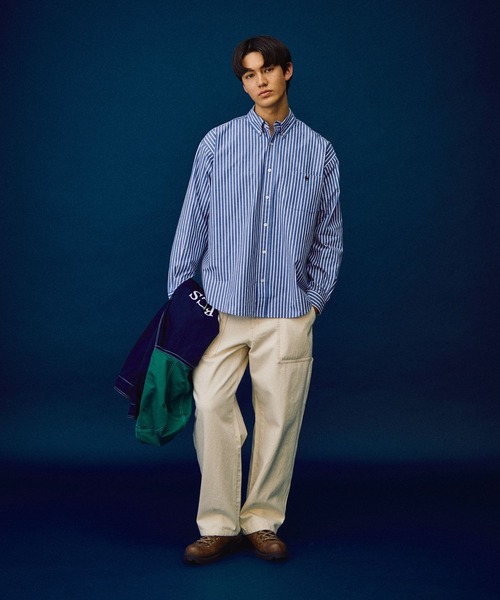 「POLO BCS」 長袖シャツ LARGE ブルー メンズ_画像2