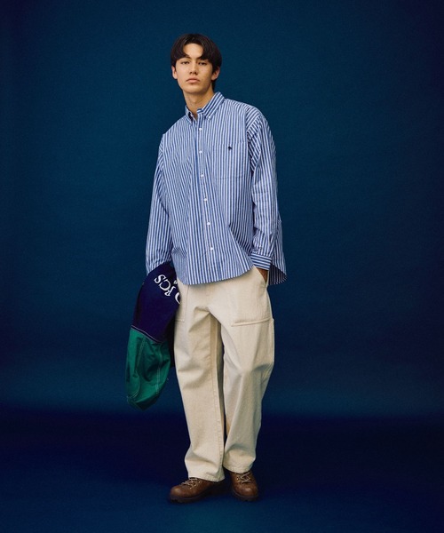 「POLO BCS」 長袖シャツ LARGE ブルー メンズ_画像3