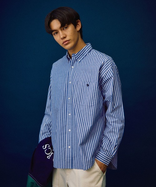 「POLO BCS」 長袖シャツ LARGE ブルー メンズ_画像6