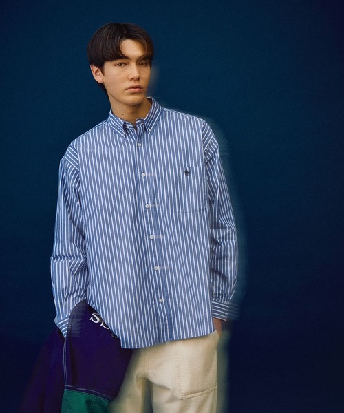 「POLO BCS」 長袖シャツ LARGE ブルー メンズ_画像7