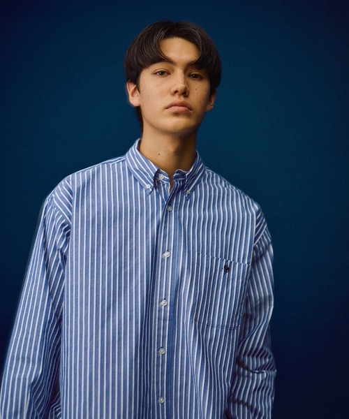 「POLO BCS」 長袖シャツ LARGE ブルー メンズ_画像8